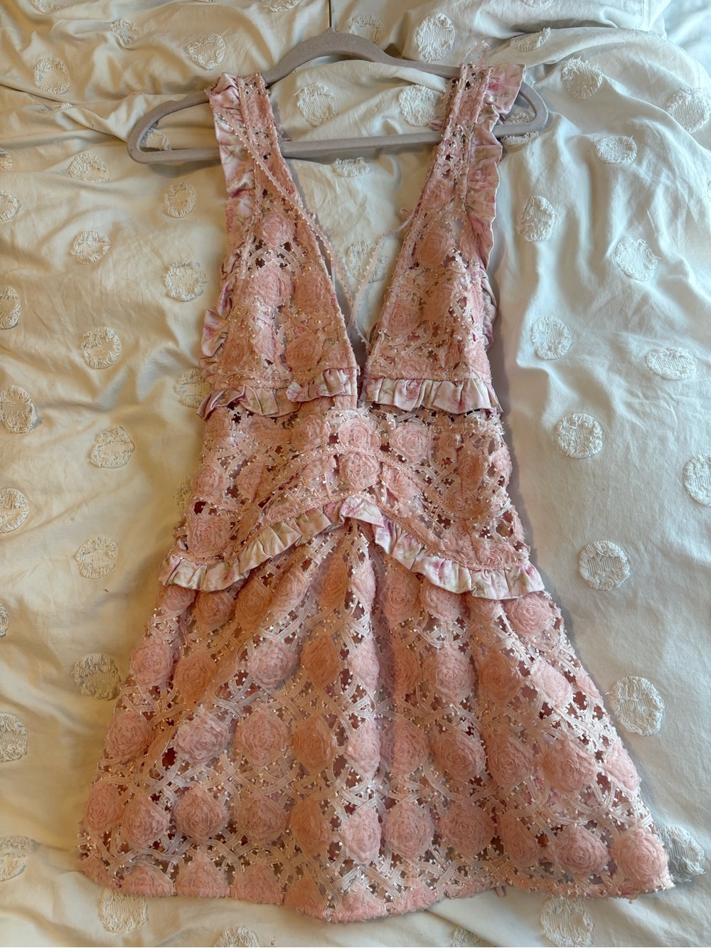 For Love & Lemons Pink Lace Mini Dress - Picture 2 of 2